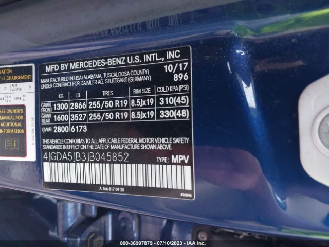 4JGDA5JB3JB045852 Mercedes-Benz GLE