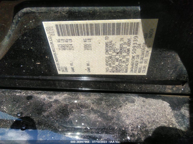 Nissan Maxima Sr Xtronic Cvt 2021 1N4AA6EV3MC509339 Image 9