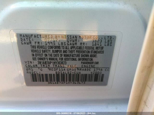 3N1AB7AP1HY363673 Nissan SENTRA SV