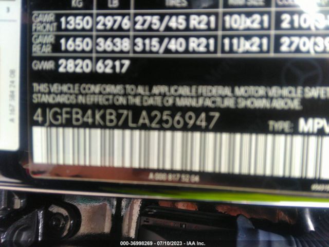 4JGFB4KB7LA256947 Mercedes-Benz GLE