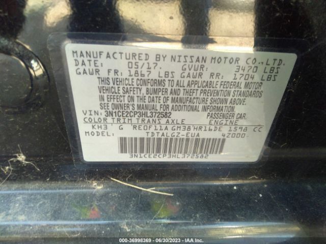 3N1CE2CP3HL372582 Nissan Versa Note Sr