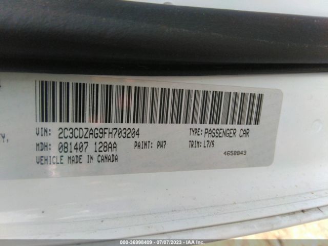 2C3CDZAG9FH703204 Dodge Challenger Sxt