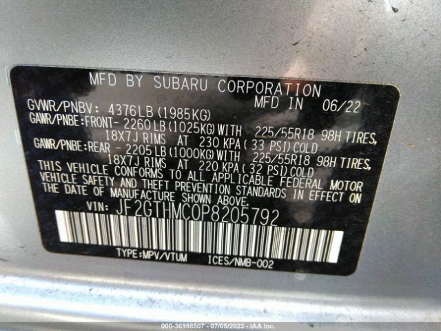 JF2GTHMC0P8205792 Subaru Crosstrek Limited