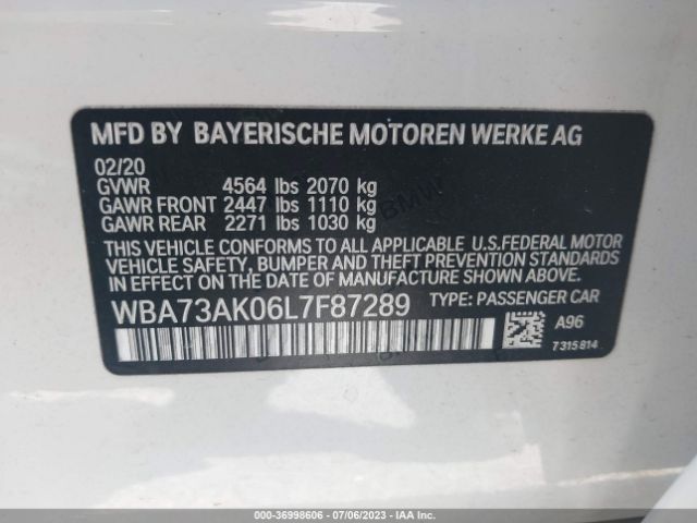 WBA73AK06L7F87289 BMW 2 Series 228i Xdrive