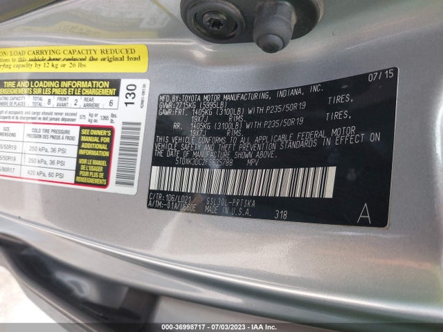 Toyota SIENNA SE 2015 5TDXK3DC2FS635788 Image 10