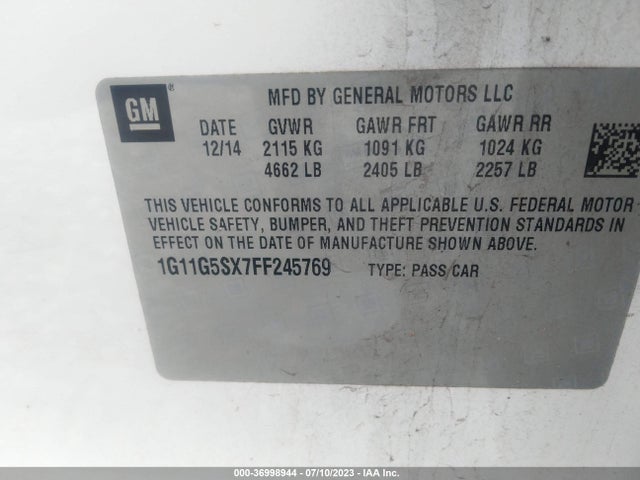 Chevrolet MALIBU LTZ 2015 1G11G5SX7FF245769 Image 15