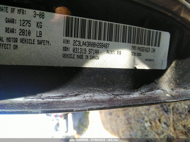 2008 CHRYSLER 300 LX VIN: 2C3LA43R08H268487