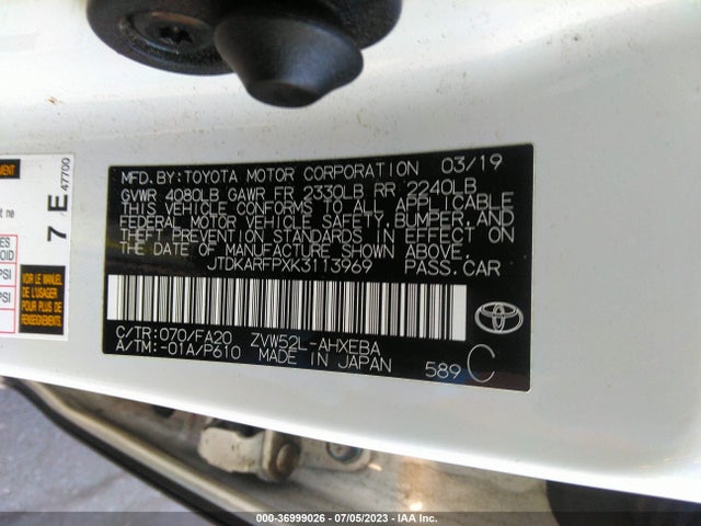 Toyota Prius Prime Plus/premium/advanced 2019 JTDKARFPXK3113969 Image 9