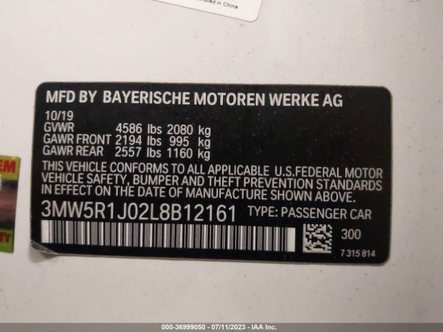 3MW5R1J02L8B12161 BMW 3 Series 330i