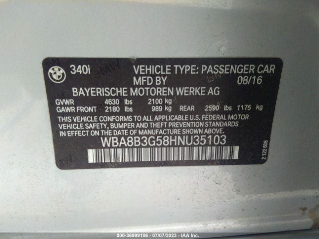 WBA8B3G58HNU35103 BMW 3 Series 340i