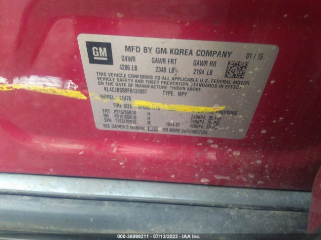KL4CJBSB9FB131097 Buick Encore Convenience