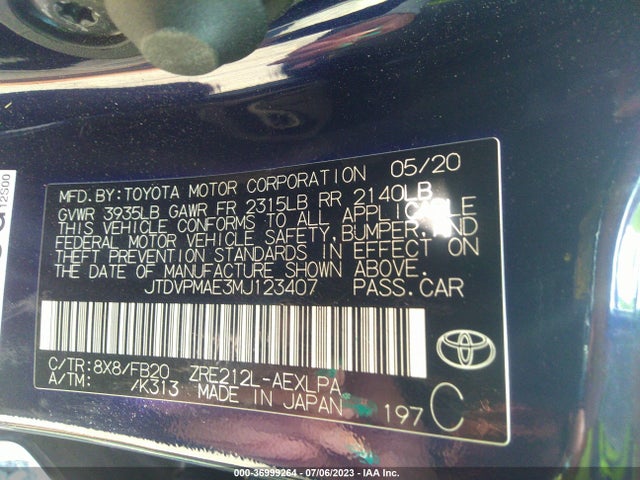 Toyota COROLLA LE 2021 JTDVPMAE3MJ123407 Image 15