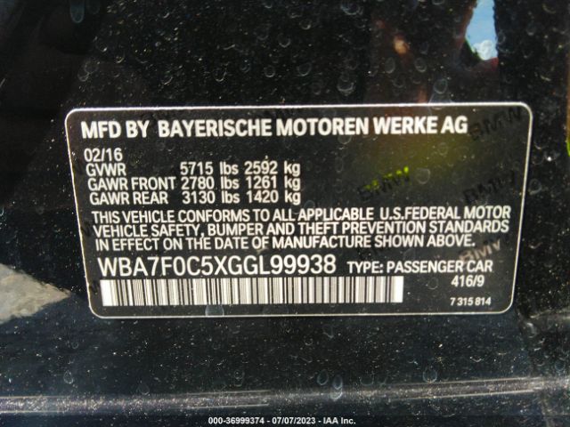 WBA7F0C5XGGL99938 BMW 7 Series 750i