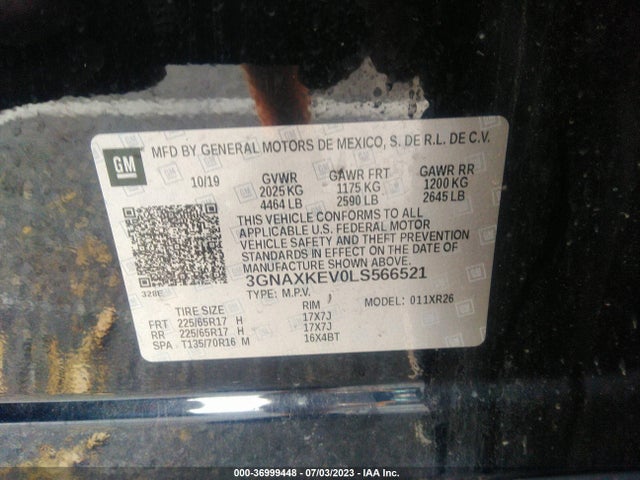 Chevrolet EQUINOX LT 2020 3GNAXKEV0LS566521 Image 9