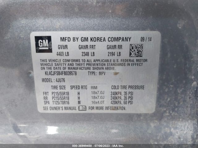 KL4CJFSB4FB039578 Buick Encore Convenience