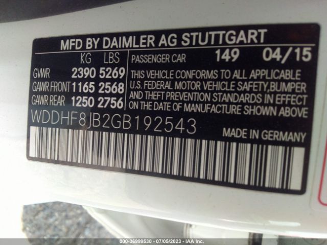 WDDHF8JB2GB192543 Mercedes-Benz E-class E 350