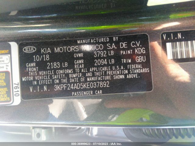 3KPF24AD5KE037892 KIA Forte Lxs