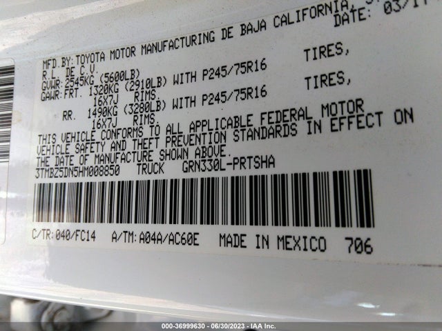 Toyota Tacoma Sr5 2017 3TMBZ5DN5HM008850 Image 9