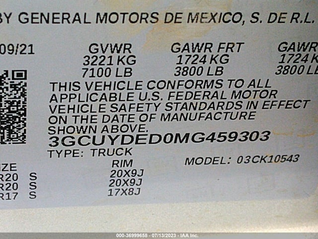 Chevrolet Silverado 1500 Lt 2021 3GCUYDED0MG459303 Image 9