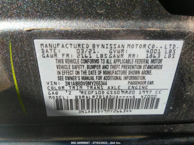 3N1AB8DV9MY266344 Nissan SENTRA SR