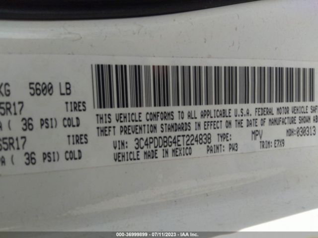 3C4PDDBG4ET224838 Dodge Journey Sxt