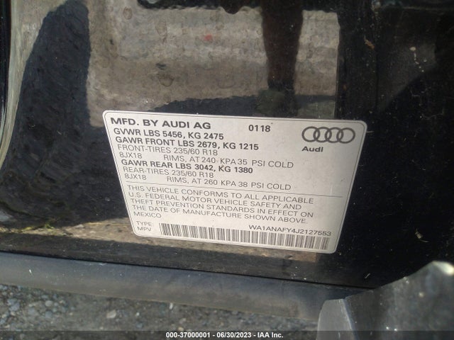 WA1ANAFY4J2127553 Audi Q5 Premium/tech Premium