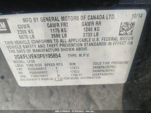 2GKFLVEK0F6195854 GMC Terrain Sle