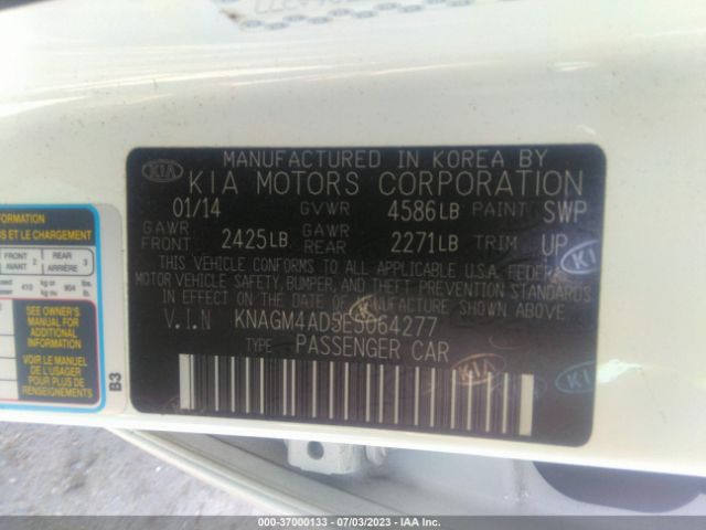 KNAGM4AD5E5064277 KIA Optima Hybrid Lx