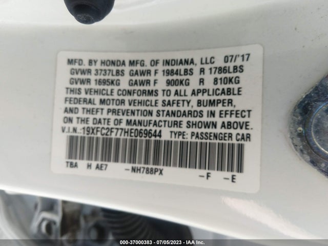 Honda Civic Sedan Ex 2017 19XFC2F77HE069644 Image 9