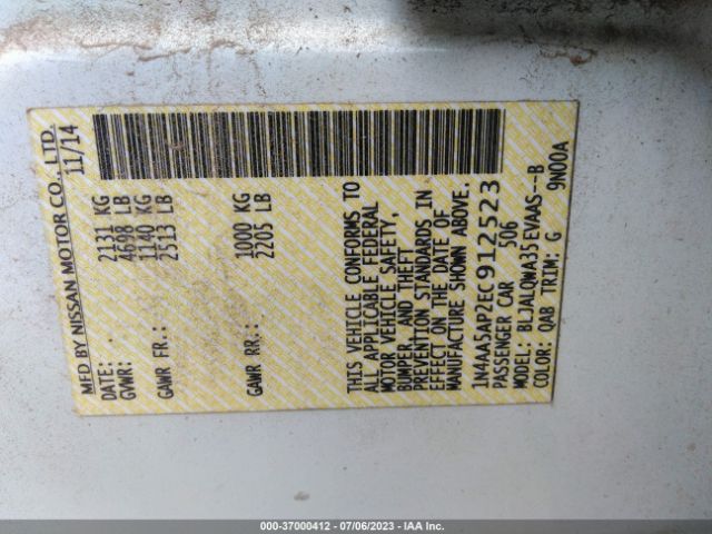 1N4AA5AP2EC912523 Nissan Maxima 3.5 S