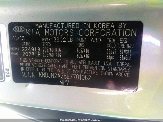 KNDJN2A28E7701062 KIA Soul Base
