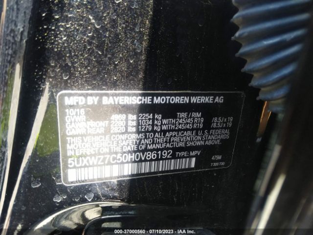 5UXWZ7C50H0V86192 BMW X3 Sdrive28i