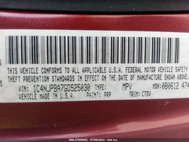1C4NJPBA7GD525030 Jeep Patriot Sport
