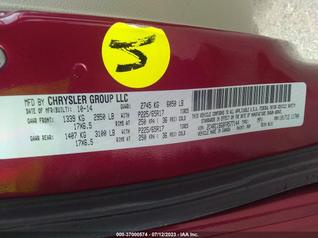 2C4RC1BG6FR577144 Chrysler Town & Country Touring