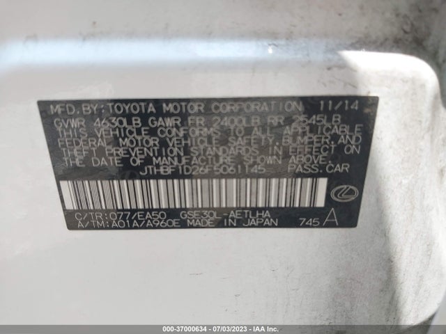 JTHBF1D26F5061145 Lexus IS 250