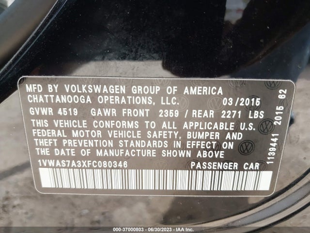 1VWAS7A3XFC080346 Volkswagen Passat 1.8t Limited Edition