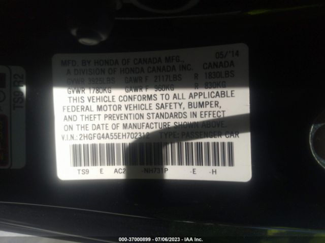 2HGFG4A55EH702312 Honda Civic Coupe Si