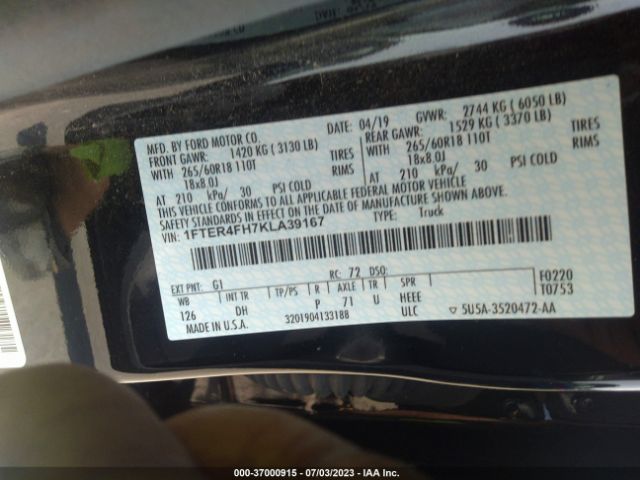 1FTER4FH7KLA39167 Ford Ranger Xl/xlt/lariat