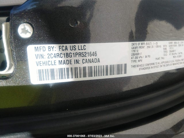 2C4RC1BG1PR521646 Chrysler Pacifica Touring L