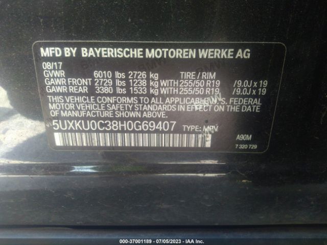 5UXKU0C38H0G69407 BMW X6 Sdrive35i
