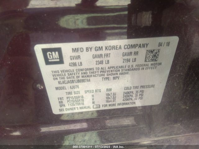 KL4CJASB1JB690744 Buick Encore Preferred