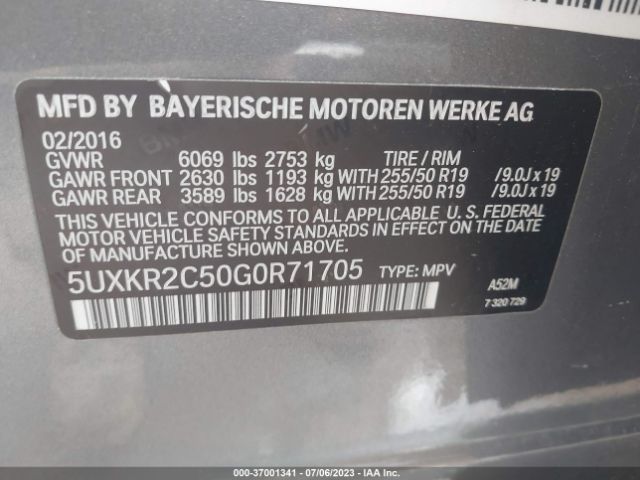 5UXKR2C50G0R71705 BMW X5 Sdrive35i