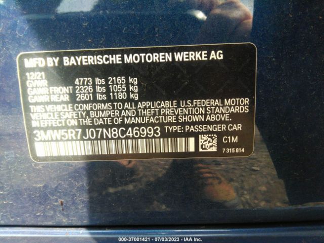 3MW5R7J07N8C46993 BMW 3 Series 330i Xdrive
