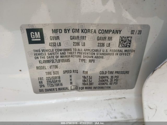KL4MMFSL7LB105685 Buick Encore Gx Essence