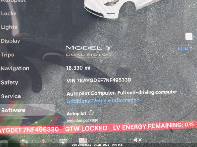 7SAYGDEF7NF495330 Tesla Model Y Performance