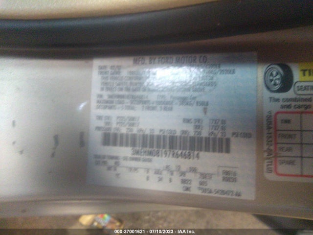 2007 MERCURY MILAN PREMIER VIN: 3MEHM08197R646814