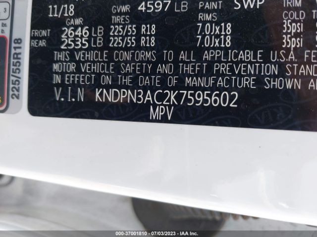 KNDPN3AC2K7595602 KIA Sportage Ex