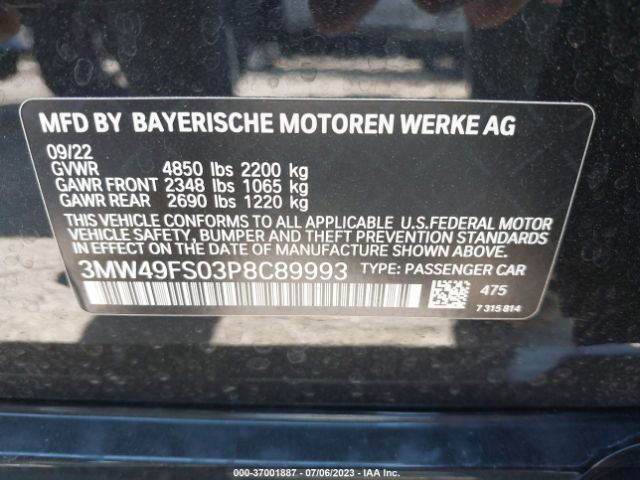 3MW49FS03P8C89993 BMW 3 Series M340i