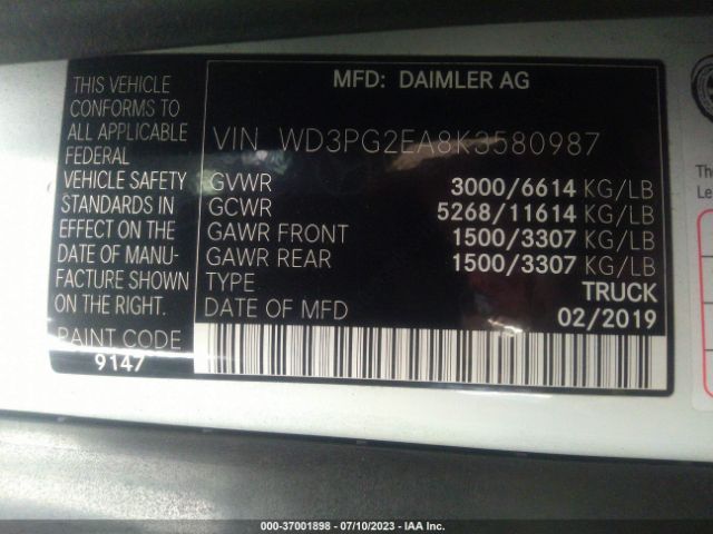 WD3PG2EA8K3580987 Mercedes-Benz METRIS CARGO VAN