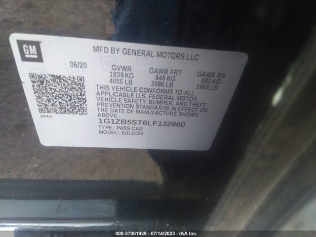 Chevrolet MALIBU LS 2020 1G1ZB5ST6LF132860 Image 9